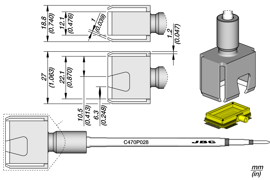 C470P028 - Fiber Coupled Chip Cartridge 13.9 x 22.1